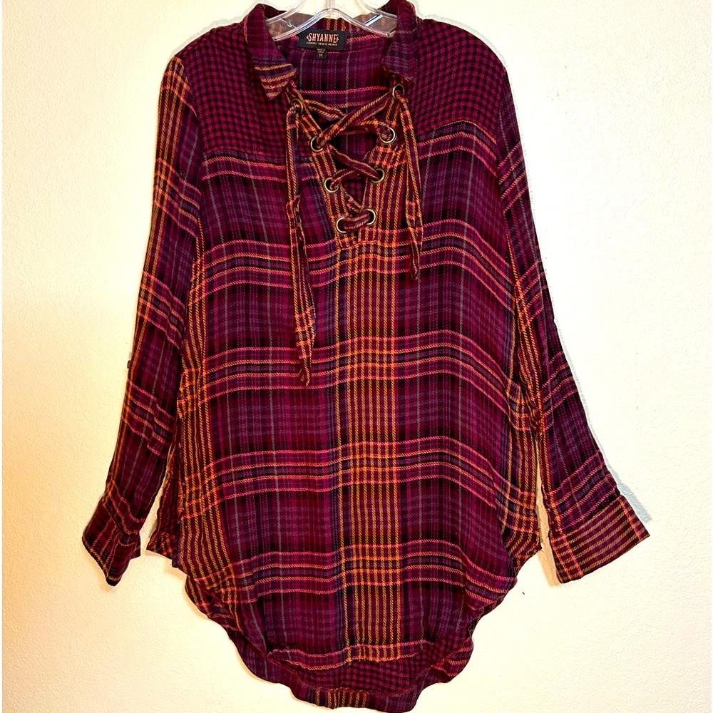 Shyanne Flannel Tunic Top Med